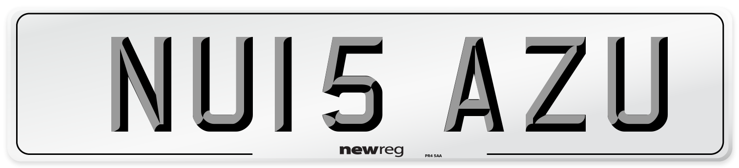 NU15 AZU Number Plate from New Reg